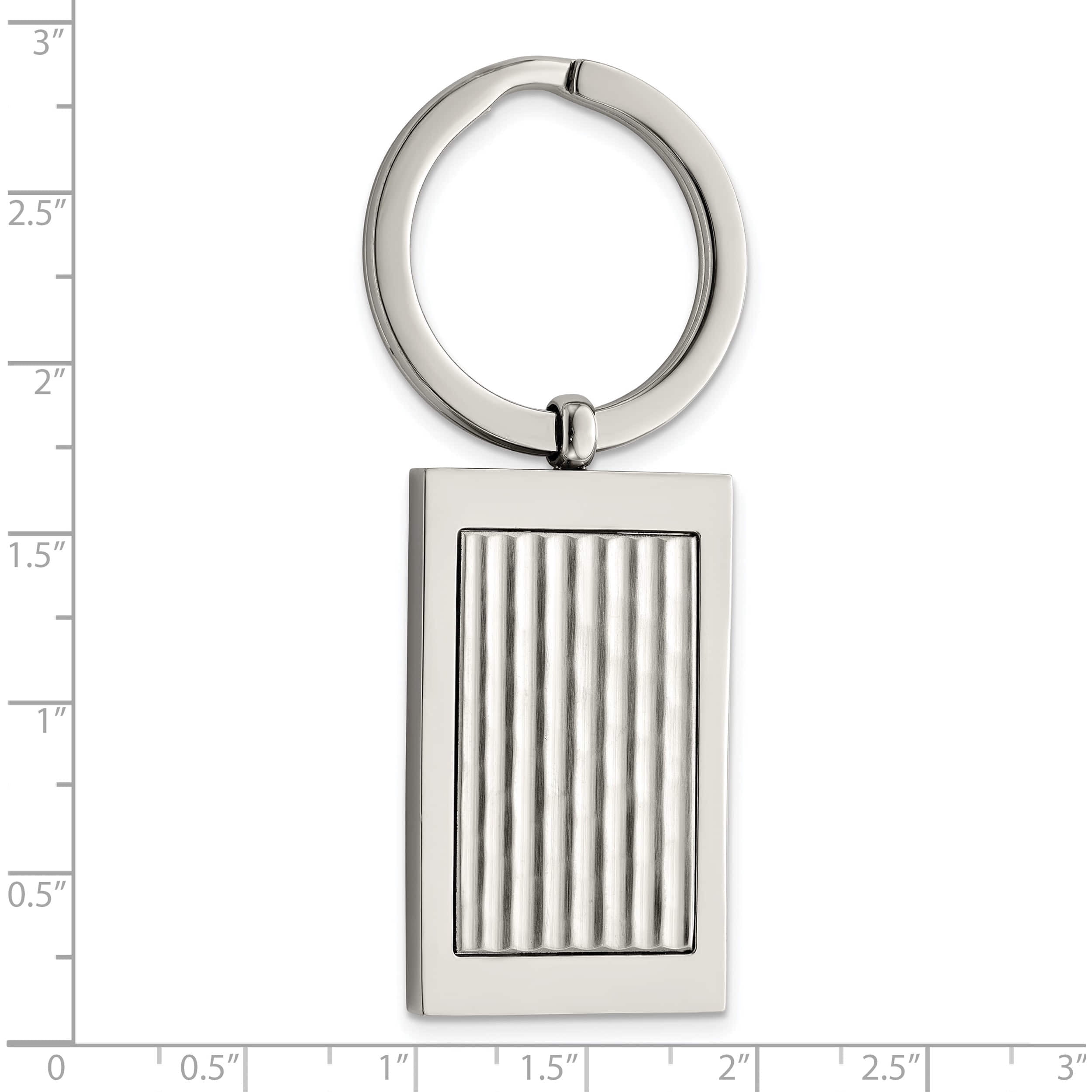 Stainless Steel Polished And Textured Key Ring Made In China srk127