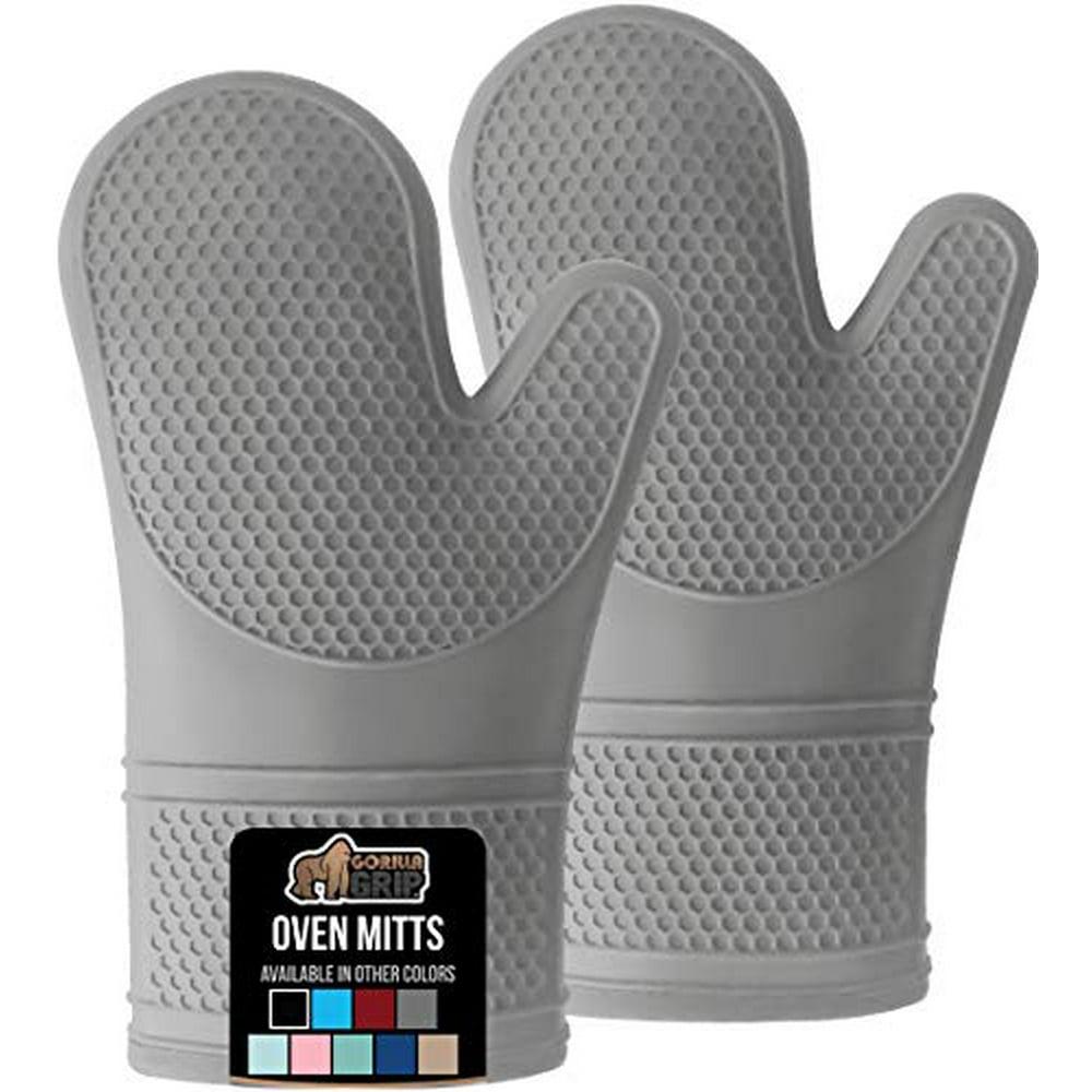Gorilla Grip Premium Silicone Slip Resistant Oven Mitt Set, Soft