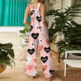 thumbnail image 7 of Fgvctg Valentine's Day Overalls for Women Sleeveless Date Night Spaghetti Straps Overall Casual Wide Leg Pant Love Heart Graphic Bib Overalls Romper Sprimg Pant With Pockets Pink 3XL, 7 of 7