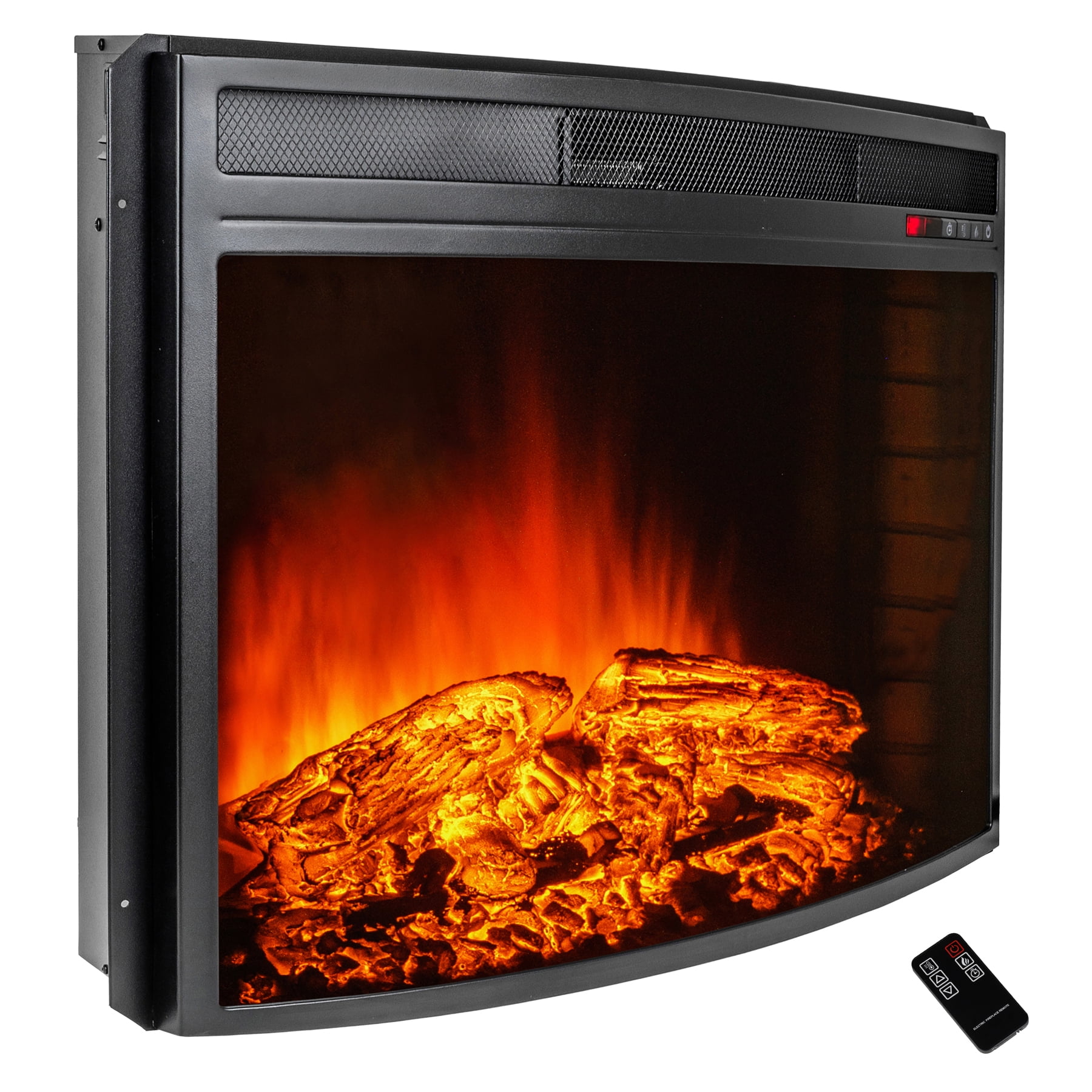 Akdy Fp0058 28 Black Electric Firebox Fireplace Heater Insert Curve Akdy Fp0058 28 Black Electric Firebox Fireplace Heater Insert Curve Glass Panel W Remote Com