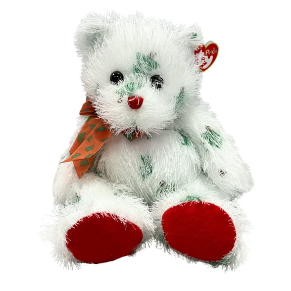 Ty Punkies - Santa Claws the Teddy Bear  – Medium (14")  – Solid Eyes  - Stuffed Animal