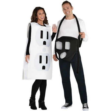 Party City Power Couple Halloween Costume for Adults, Standard Size, Includes Socket Tunic and Plug with Cord Costume