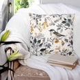 thumbnail image 3 of Pillow Covers 20x20 Set of 2, Vintage Botanical Throw Pillow Covers Decorative Couch Cushion Cover, Yellow Grey Spring Floral Birds Microfiber Soft Square Pillowcases for Bedroom Living Room Sofa, 3 of 7