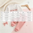 thumbnail image 4 of Xyant Toddler Baby Girl Clothes Bow Letter Embroidery Print Long Sleeve Crewneck Sweatshirt Pants Set Fall Winter Spring Outfits,Size 12-18 Months, 4 of 9