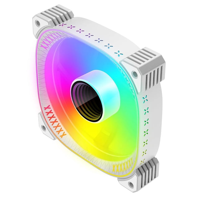 Caja de ventilador direccionable RGB 6PIN 5V ARGB ventiladores 12cm para escritorio (positivo) PC blanca