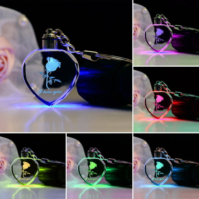 Led store heart keychain