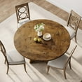 thumbnail image 6 of GAOMON 47 Inch Round Dining Table, Wooden Kitchen Table for 4, Farmhouse Dinner Table with Wooden Top and Legs for Home Dining Room or Living Room - Rustic Brown(No Chairs), 6 of 8