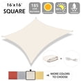 thumbnail image 2 of IC ICLOVER 16' x 16' Sun Shade Sail Canopy Square UV Block Sunshade for Outdoor Patio Garden Carport Backyard - Cream, 2 of 8
