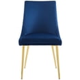 thumbnail image 5 of Contemporary Modern Urban Designer Dining Kitchen Room Side Dining Chair, Velvet Fabric Metal Steel, Navy Blue, 5 of 7