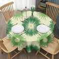 thumbnail image 3 of Green Tie Dye Round Tablecloth 60"x60",Wrinkle Wipeable Table Cloth for Kitchen Dining Room Picnic Patio Party, 3 of 6