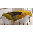 thumbnail image 1 of Ambesonne Autumn Tablecloth Rectangular Table Cover, Landscape Cottage Grunge, 60"x84", Yellow and Brown, 1 of 3