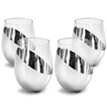 thumbnail image 7 of MyGift Modern Tilted Silver Stemless Wine Glasses, Set of 4, 7 of 7