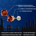 thumbnail image 2 of Gem Stone King 14K Yellow Gold Red Garnet Stud Earrings for Women Men (5.00 Cttw, Round 8MM), 2 of 6