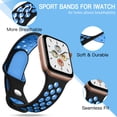 thumbnail image 3 of Sport Bands Compatible with Apple Watch Band 41mm 40mm 38mm SE iWatch Series 7 6 5 4 3 2 1, Breathable Soft Silicone Replacement Strap, M/L,4 Pack, 3 of 8