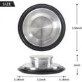 thumbnail image 2 of Qucyy 2 PCS Stainless Steel Kitchen Sink Stopper, Large Wide Rim 3.38" Diameter - Garbage Disposal Plug, 2 of 5