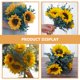 thumbnail image 3 of Ramo romántico de girasoles para boda, ramo de novia de girasoles artificiales, ramo de girasoles falsos, decoración, 3 of 7