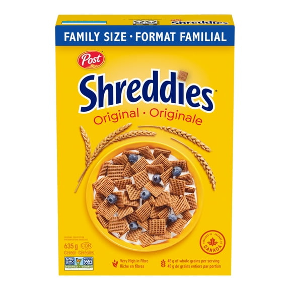 POST SHREDDIES ORIGINAL CEREAL, FAMILY SIZE, 635GR