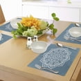 thumbnail image 4 of Ambesonne Leaf Place Mats Set of 4, Lace Style Royal Round, Standard Size, Slate Blue White, 4 of 6
