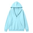 thumbnail image 5 of cocolona Pullover Hoodies for Women Deep V Neck Long Sleeve Trendy Sweatshirts Casual Solid Color Tops, 5 of 7