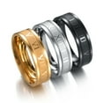 thumbnail image 6 of Welling Wide Roman Numeral Men Ring Stainless Steel Simple Smooth Finger Ring Fashion Jewelry, 6 of 10