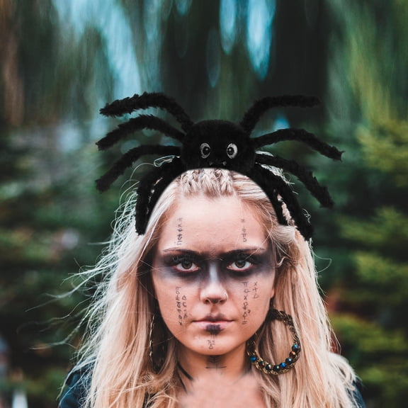 LOLIPPYY Soft Plush Black Spider Hairband - Unique Headband for Festival, Party, and Costume Accessories