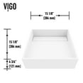 thumbnail image 4 of VIGO Montauk Modern White Matte Stone 15 in. L x 15 in. W x 5 in. H Square Vessel Bathroom Sink, 4 of 9