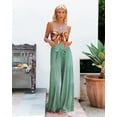 thumbnail image 3 of Pants for Women Solid Color Fashion Summer Women Fashion Casual Pleated Wide Leg Pants Loose Pants, 3 of 6
