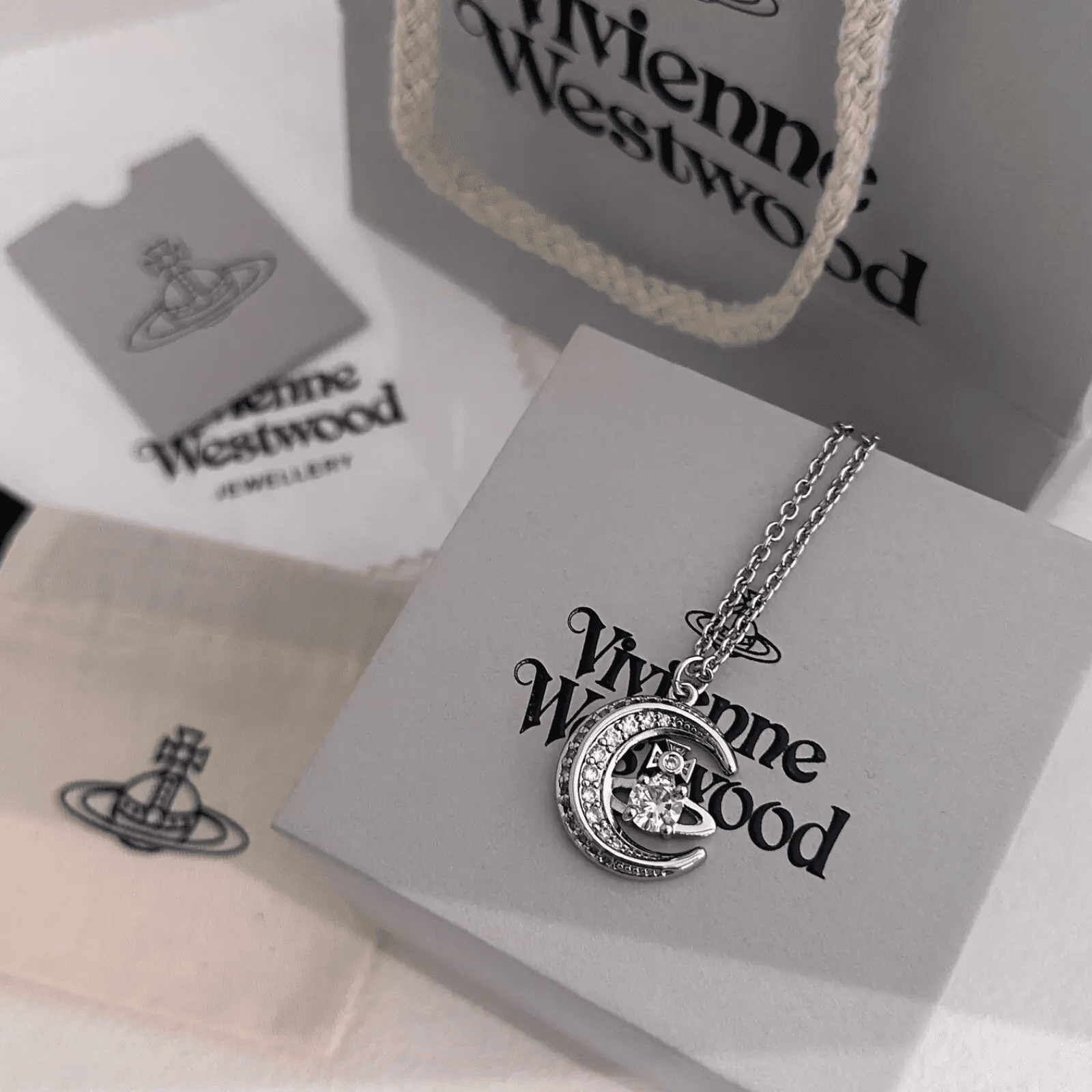Vivienne Westwood Necklace DORINA MOON Silver in BOX | eBay