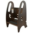 thumbnail image 4 of Little Partners 3-in-1 Growing Step Stool Toddler Tower Helper Step Stool, Wooden Toddler Standing Stool for Bathroom or Kitchen, Anti-Slip Feet, Built-in Safety Hand Rails Up to 200 lbs. - Espresso, 4 of 11