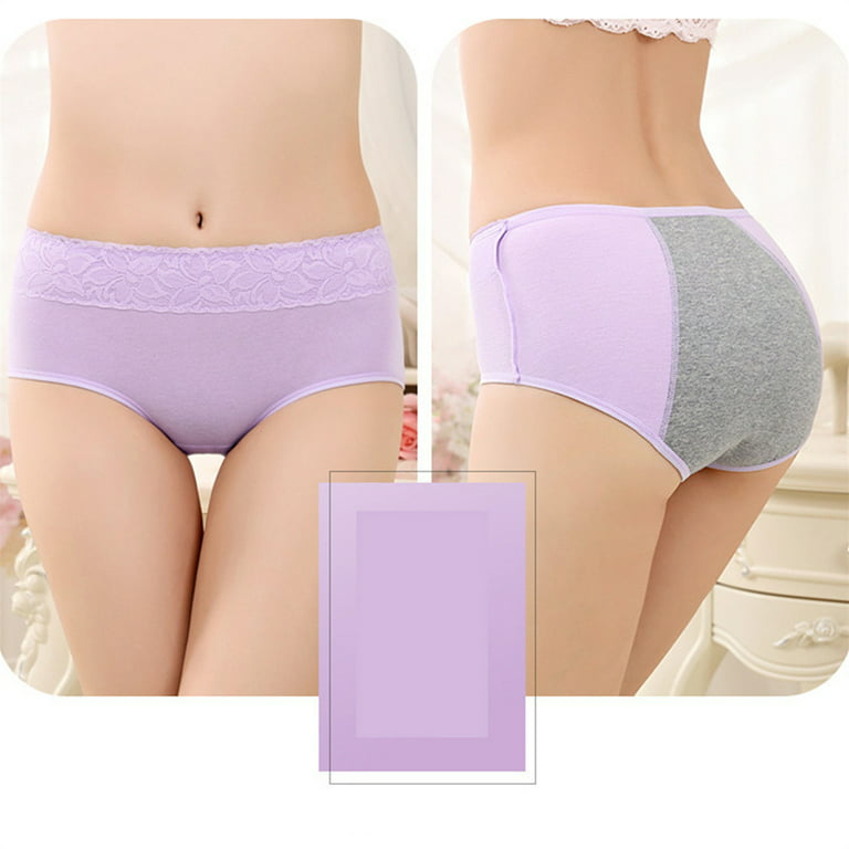 DORKASM Period Underwear for Women Heavy Breathable Menstrual Underwear for Women  Heavy Menstrual Panties Light Purple M 
