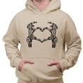 thumbnail image 2 of Skeleton Heart Hands Hoodie Sweatshirt Unisex X-Large Sand, 2 of 5