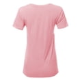 thumbnail image 3 of A2Y Women's Basic Solid Premium Rayon Short Sleeve V-neck T Shirt Tee Tops Dusty Pink 1XL, 3 of 6