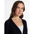 thumbnail image 4 of Time and Tru Women's Cable Knit Cardigan Sweater, Lightweight, Sizes XS-XXXL, 4 of 5