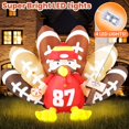 thumbnail image 2 of 8ft Long Football Party Decorations Blow up Turkey No.87, Thanksgiving Football Turkey Inflatable,Football Mascot Inflatables with Built-in LED Lights for Outdoor Garden Lawn Decor, 2 of 11