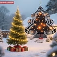 thumbnail image 3 of Stylish Metal Hanging Christmas Tree Wind Spinner - Decorative Garden Spinner with Elegant Line Design & Glowing Orange Lights, 3 of 7