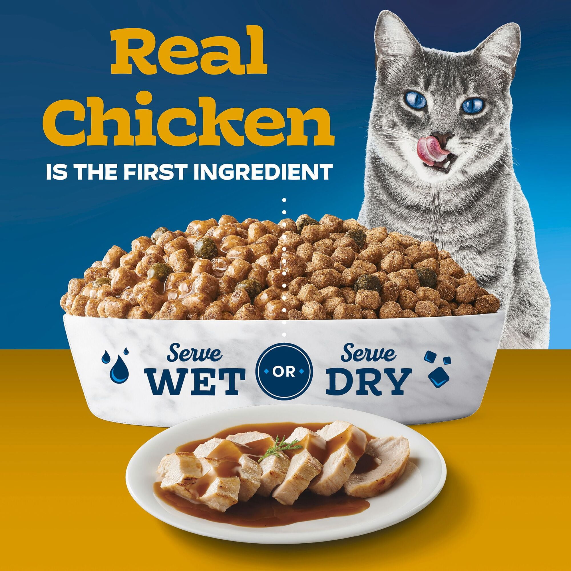 Blue Buffalo Tastefuls Irresistible Gravy Experience Adult Indoor Cat Dry Food, Chicken & Brown Rice Recipe, 10-lb. Bag