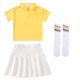 thumbnail image 4 of Odeerbi Niñas 3 Piezas Preppy Vestido Tenis Camisa de Golf y Falda Plisada Con Set de Uniforme de La Escuela de Las Medias, 4 of 9