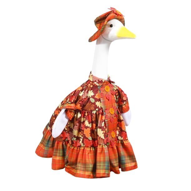 Ropa de Vestido de Ganso de Acción de Gracias para Patio Porche Plástico Ganso Jardín Disfraz Decoración de Vacaciones Impermeable Decoración Festiva