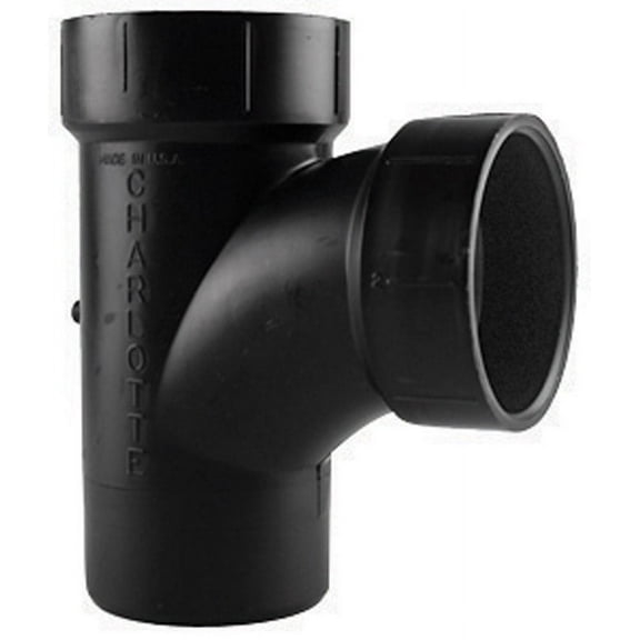 Charlotte Pipe 2 in. Hub X 2 in. D Hub ABS Sanitary Street Tee