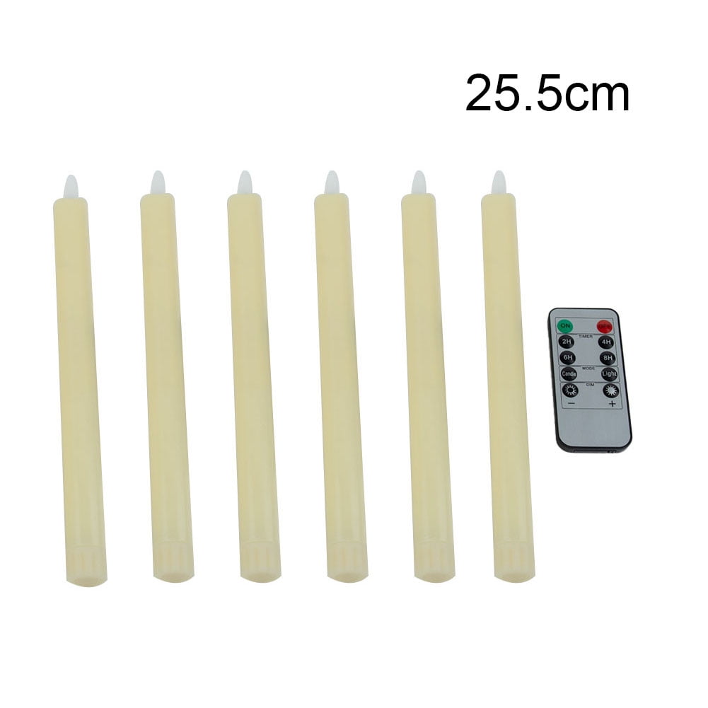 GYZEE 6Pcs Remote Control Flickering Flameless Taper LED Candles Light