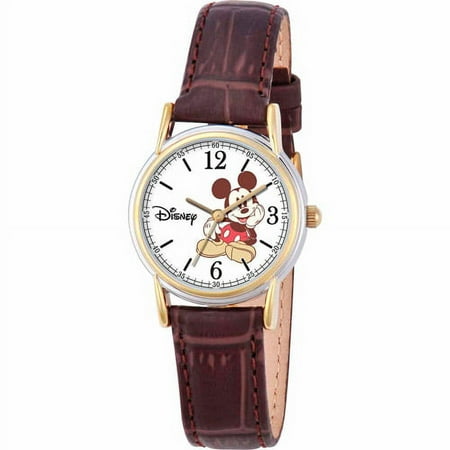 Mickey Mouse Women's Cardiff Watch, Brown Strap