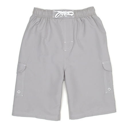 No Boundaries - Boy's Surfer-Length Cargo Swim Trunks