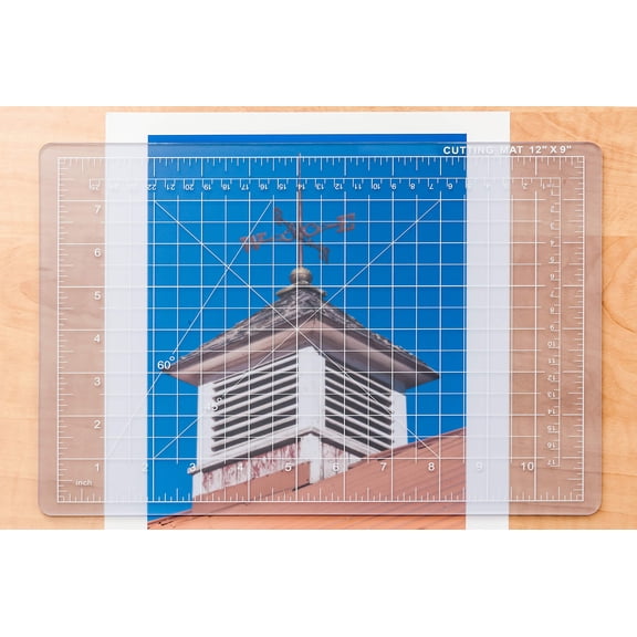 Premium Self-Healing Cutting Mat, 9x12 Inches Clear Craft Mat with 1/2 Inch Grid, 5-Layer Durable Surface for Sewing, Quilting, Scrapbooking, Clear