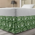 thumbnail image 1 of Jungle Foliage Bed Skirt, Demonstration of Beach Setting Tree Leaves Pattern in Cartoon, Elastic Bedskirt Dust Ruffle Wrap Around for Bedding Decor, 4 Sizes, Fern Green Peacock Green, by Ambesonne, 1 of 2