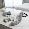 thumbnail image 3 of Vjnyvs Grey Wolf Fox Headband Set 3Pcs with Ears Tail Gloves, 3 of 7