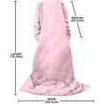 thumbnail image 6 of Lightweight Wearable Comforter/Blanket for Adult Women and Men, Super Soft Comfy Warm Plush Throw with Sleeves Wrap Robe - 6ft Size, Baby Pink, 6 of 6