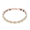 thumbnail image 1 of Pulsera magnética de acero de titanio para mujer, pulsera de terapia magnética exquisita de moda, regalo para adelgazar, color verde, 1 of 14