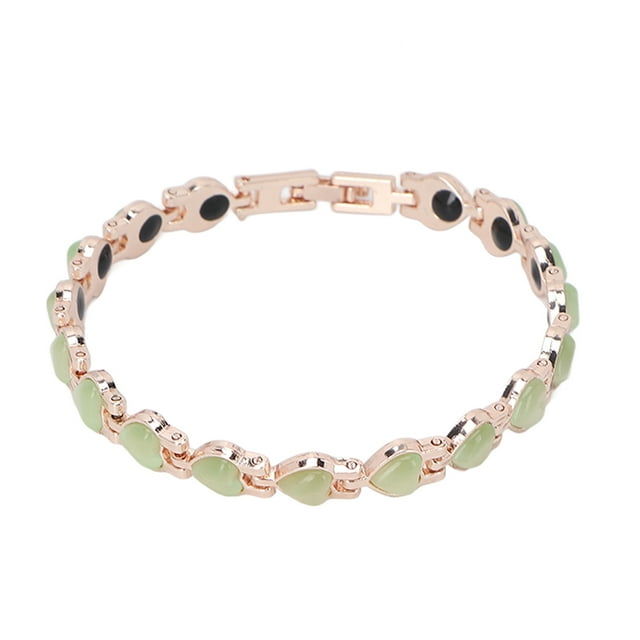 Pulsera magnética de acero de titanio para mujer, pulsera de terapia magnética exquisita de moda, regalo para adelgazar, color verde