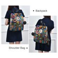 thumbnail image 4 of FORMRS Women's Travel Backpack Purse Anti-Theft Hidden Pockets Casual Shoulder Bag, Blue Colorful Flowers, 4 of 7