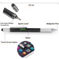 thumbnail image 4 of Multifunction Tech-Tool Pen with Ballpoint Pen, Touch Screen Stylus, Ruler, Spirit Level, Flat-head and Phillips Screwdriver - Ink Refills Included (Black + 2Refills), 4 of 4